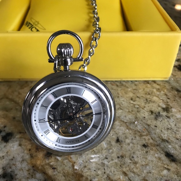 invicta skeleton pocket watch